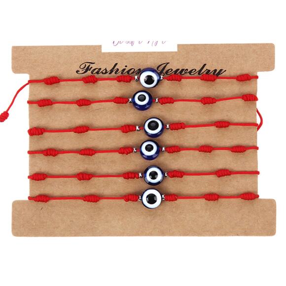 Evil eye bracelets 6 adjustable new pieces - Picture 1 of 4